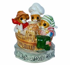 Gorham Music Box Priscilla Hillman Rub a Dub Mice anthropomorphic figuri... - $64.35