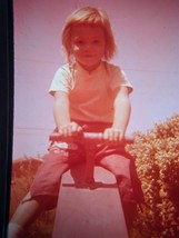 1958 Cute Blonde Girl Atop SeeSaw Park Ektachrome 35mm Slide - £4.35 GBP