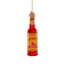 Hot Sauce Ornament 6&quot; Glass Christmas Tree Spicy Chili Condiment Bottle New - £15.11 GBP