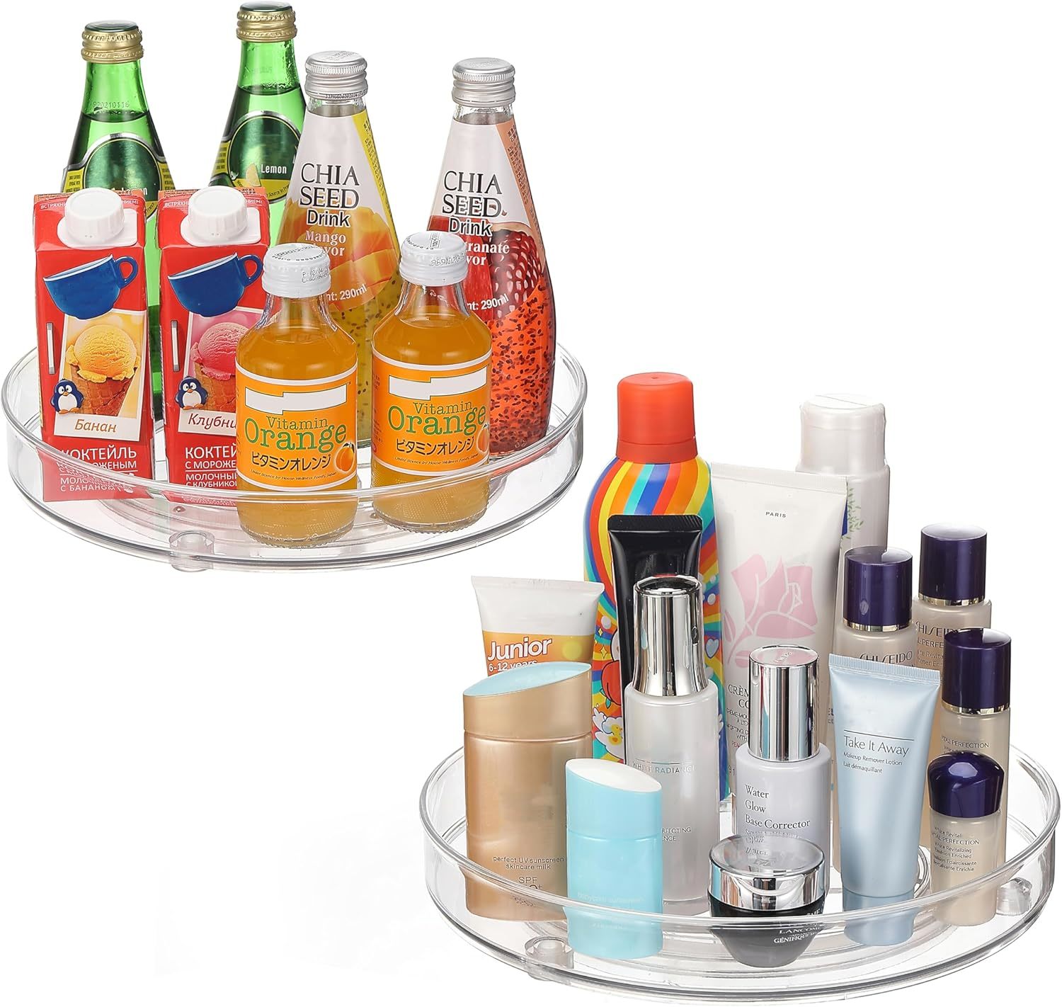 Uralfa 2-Pack Lazy Susan Cabinet Organizer, Plastic Rotating Round, 10.5... - $39.99