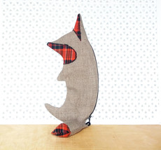 Fox Pencil Case - Linen Animal Zipper Pouch - Cute Make up bag - Linen P... - £25.13 GBP