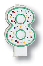 Polka Dot Number 8 Candle - Birthday Party Supplies - $1.42