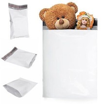 100 Gusseted Poly Mailers Shipping Bags 11x13x4 White Envelopes 2.4 mil - £22.30 GBP