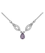 Jewelry Trends Celtic Infinity Knot Amethyst Teardrop Sterling Silver Pe... - £65.05 GBP