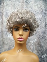 Mixed Gray Wig Curly Frizzy Momma Harper Grandma Pops Grandpa Unisex Madea Mama - £11.75 GBP