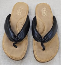 CLIFFS By WHITE MOUNTAIN Forgiving Black Sandals Thong Flip Flops Womens... - $19.95