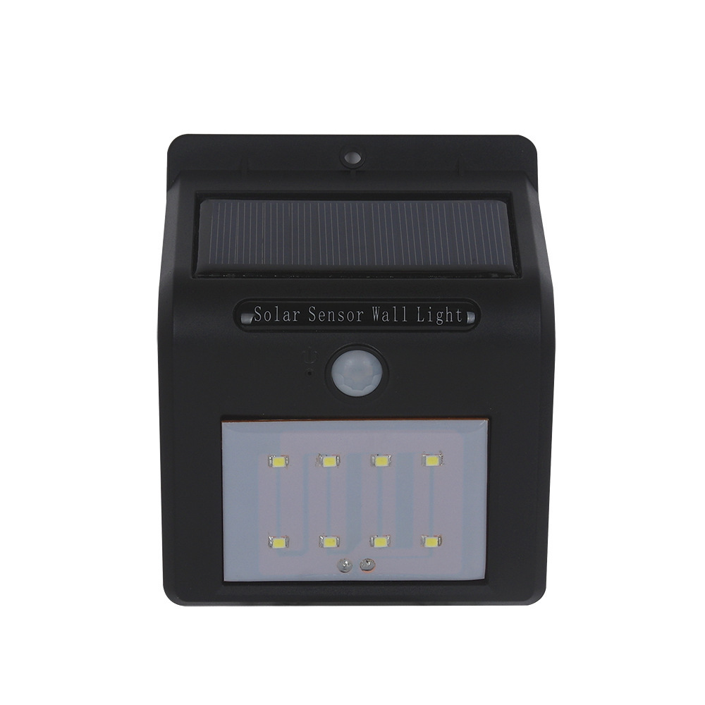 8 LED Solar Power Sensor Wall Light Outdoor Waterproof Garden Lamp Yard patio