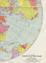 US Air Force Northern Hemisphere Political &amp; Time Chart 1958 Map GH-1A - $27.72