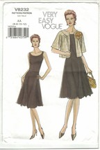 Very Easy Vogue 8232 Princess Seam Dress &amp; Crop Jacket Pattern Size 6-12 Uncut - £16.87 GBP