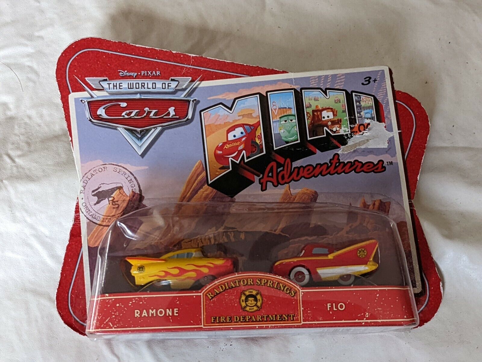 Disney Cars Mini Adventures Red Ramone Flo Fire Department Toy Car Set NEW - $19.79