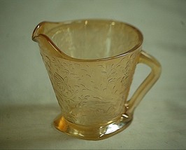 Jeannette Louisa Iridescent Marigold Carnival Glass Creamer Pitcher Floragold - £11.86 GBP