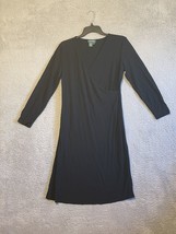 Vintage Ralph Lauren LRL Women&#39;s Size L Long Sleeve Maxi Dress Black Str... - $49.01