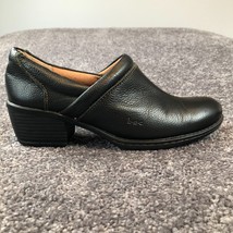 BOC Born Clog Shoes Womens 6.5M Black Leather Split Toe Slip-On Bootie Nursing  - £18.84 GBP