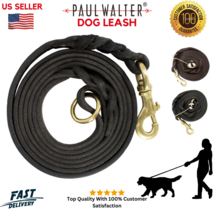 Genuine Leather Dog Leash Braided Heavy Duty Training Lead Black 4 Ft, Leash - £13.44 GBP