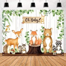 Woodland Baby Shower Backdrop Banner - Baby Shower Decorations For Boy &amp; Girl, L - £24.10 GBP