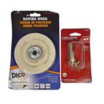 Dico Buffing Wheel w/ Drill Arbor Adapter Cotton Medium Cushion #36 4&quot; 7... - $18.80