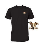 Funny Whippet Dog Peeking Pocket Tshirt Cute Puppy Dog Lover Tee Print Gift - $25.19 CAD+