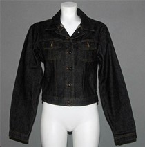 Ralph Lauren Polo Jeans Black Button Front 2-Pocket Trucker Jacket Wm&#39;s L Worn? - £36.18 GBP