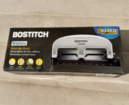 Bostitch EZ Squeeze 3-Hole Punch, Black/Silver - NEW - $34.50