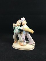 Occupied Japan Figurine Two Musicians / Street Performers Flute Accordian - £7.93 GBP