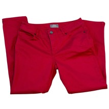 So Slimming By Chicos Womens Chino Pants 0.5/S Red Straight Mid Rise Ankle Zip - £15.21 GBP