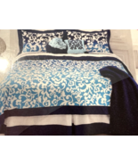 Swell Cynthia Rowley Duvet Cover Set 4 Blue Heaven Scroll Floral Bed Ski... - $45.00