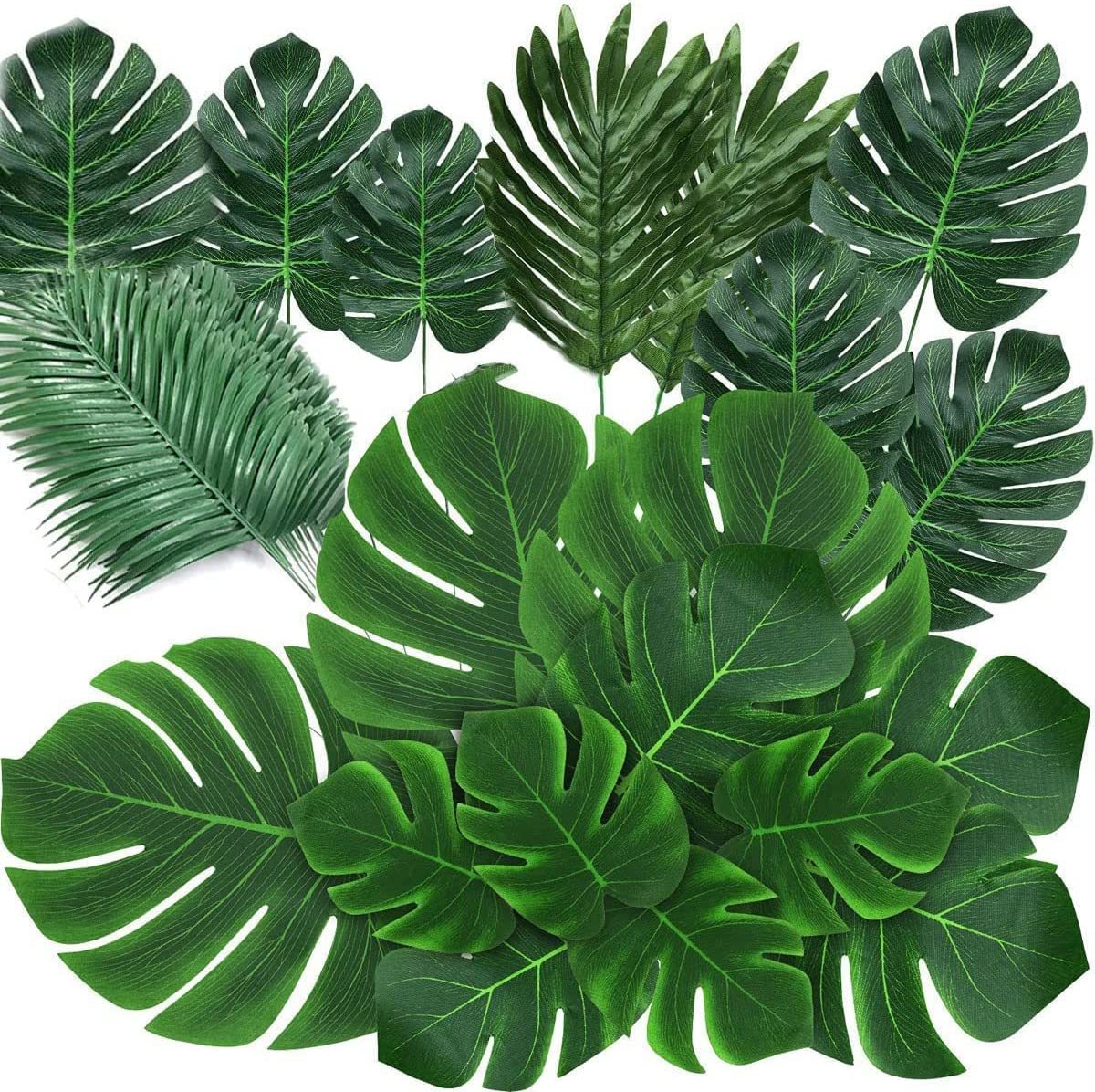 Rose Artificial Monstera Palm Leaves Green Bulk Greenery Tropical, 8Kinds. - $39.98