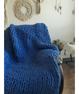 Chunky Chenille Hand Knit Super Soft Blanket |GIFT IDEA| Giant Knit Blanket - £38.83 GBP+