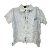 OshKosh Bgosh Shirt Boys 4 Blue Short Sleeve Button Up (missing 1 button) - £3.88 GBP