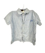 OshKosh Bgosh Shirt Boys 4 Blue Short Sleeve Button Up (missing 1 button) - £3.94 GBP