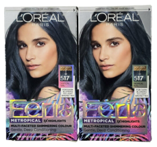 2 Pack L&#39;oreal Paris Feria Metropical 517 Tropical Teal Permanent Hair Color Gel - £23.53 GBP