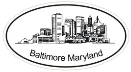 Baltimore Maryland Oval Bumper Sticker or Helmet Sticker D1172 - $1.39+