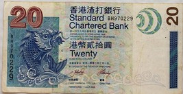 Hong Kong $20 Dollar Standard Chartered Bank BH970229 Banknote, 1 July 2003 - £3.91 GBP