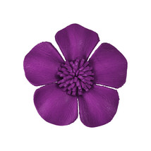 Beautifully Tropical Purple Hawaiian Plumeria Blossom Genuine Leather Brooch Pin - £9.27 GBP