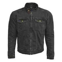 RIDERACT® Mens Denim Motorcycle Jacket Black Road Rush Reinforced Safety... - £107.12 GBP