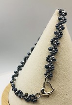 Gray &amp; Silver Beaded Bracelet Dainty &amp; Thin  minimalist Style NEW No Tags - £12.56 GBP