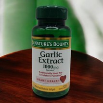 Natures Bounty Garlic Extract 1000mg Promotes Heart Health 100 Softgels ... - £8.04 GBP