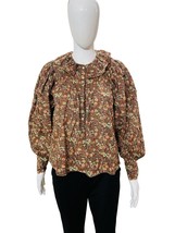 Doen Damen Rüsche Blumenmuster plissiert Baumwollbluse Shirt Tunika Top... - $173.79