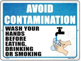 Avoid Contamination Novelty Metal Sign 9&quot; x 12&quot; Wall Decor - DS - £18.84 GBP