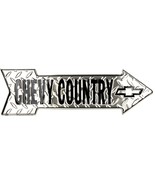 Chevy Country 6&quot; x 20&quot; Diamond Embossed Metal Arrow Sign - £10.35 GBP