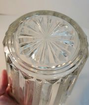 Glass Ice Bucket Frosted & Paneled with Handle & Matching Ice Tongs image 6