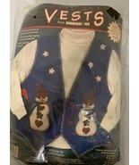 New Vintage 1996 Felt Vest Kit Applique Snowmen &amp; Stars From Dimensions - $26.74 CAD