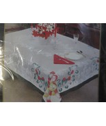 NEW Beatrice CHRISTMAS B0W AIR-BRUSH Tablecloth - 60&quot; x 104&quot; Oblong - NIP - $14.85