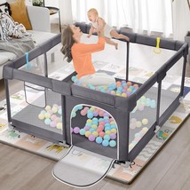 Dripex Foldable Baby +Toddler  Large Foldable Playpen   71&quot;x71&quot; Dark   Grey - £111.69 GBP
