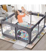 Dripex Foldable Baby +Toddler  Large Foldable Playpen   71&quot;x71&quot; Dark   Grey - £110.28 GBP