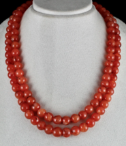 Natural Red Carnelian Beads Round 2 Line 929 Carats Gemstone Fashion Necklace - £149.45 GBP