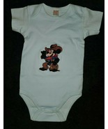 Mickey Mouse Embroidered Baby Bodysuit The Cowboy 6-12 Month Light Blue New - $19.01 CAD