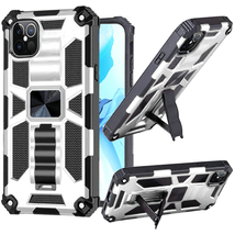 Machine Magnetic Kickstand Case Cover for iPhone 12 Pro Max 6.7&quot; SILVER - £6.84 GBP