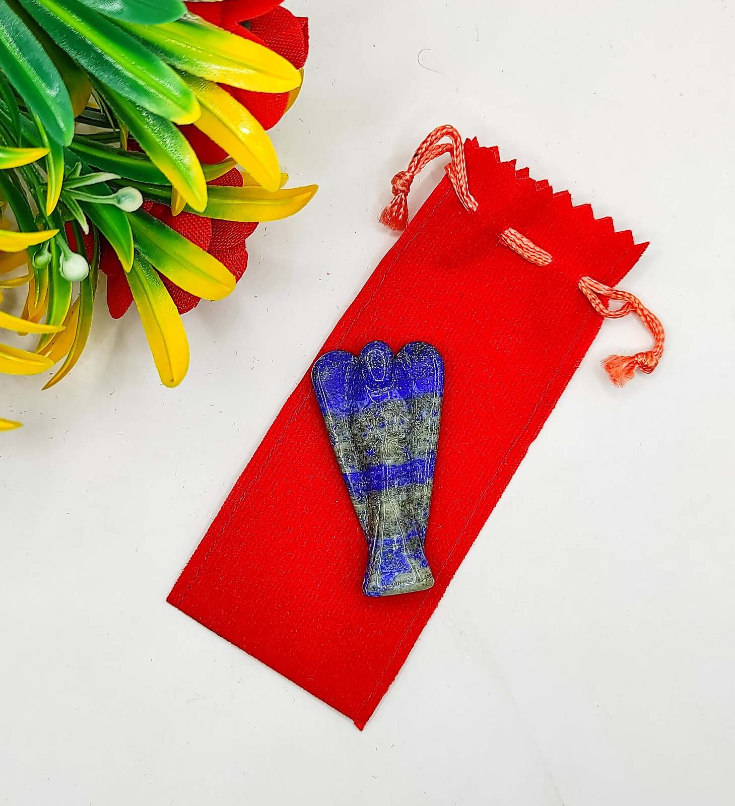 Lapis Lazulli Angel 2 Inches, Guardian Angels-Pack Of 1 with Velvet Pouch - $45.00