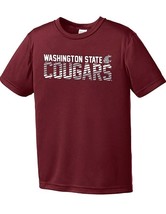 Washington State Cougars Diagonal Youth Boys M Short Sleeve Competitor Shirt - £10.22 GBP
